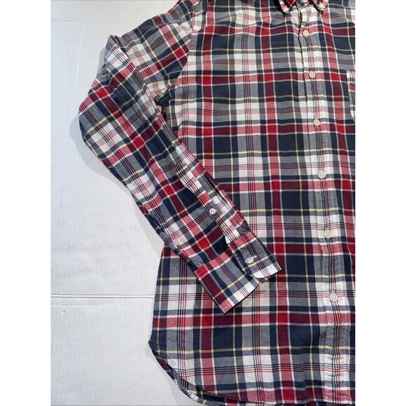 J. Crew Button Down Shirt Men's L Slim Colorful Indian Madras Plaid Lightweight - Picture 4 of 12